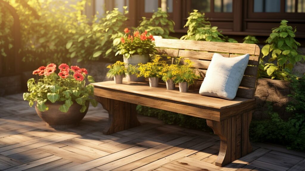 DIY bench with planter