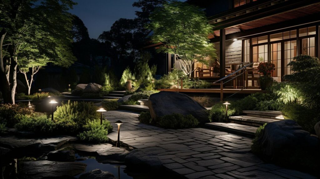 Landscaping at night
